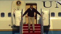President Obama Escorrega E Quase Cai Das Escadas Ao Sair Do Air Force One