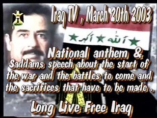 Iraq TV Saddam speech in the eve of the war, March 20th 2003