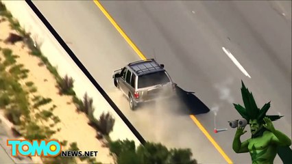 مطاردة بوليسية والمشتبه به يدمّر سيارته بالكامل