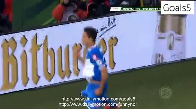Roberto Firmino Goal Dortmund 1 - 2 Hoffenheim DFB Pokal 7-4-2015