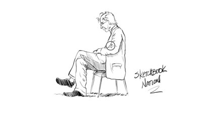 How to Draw a Seated Old Man