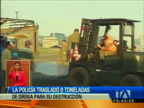Quito recibe ocho toneladas de droga para su destrucción