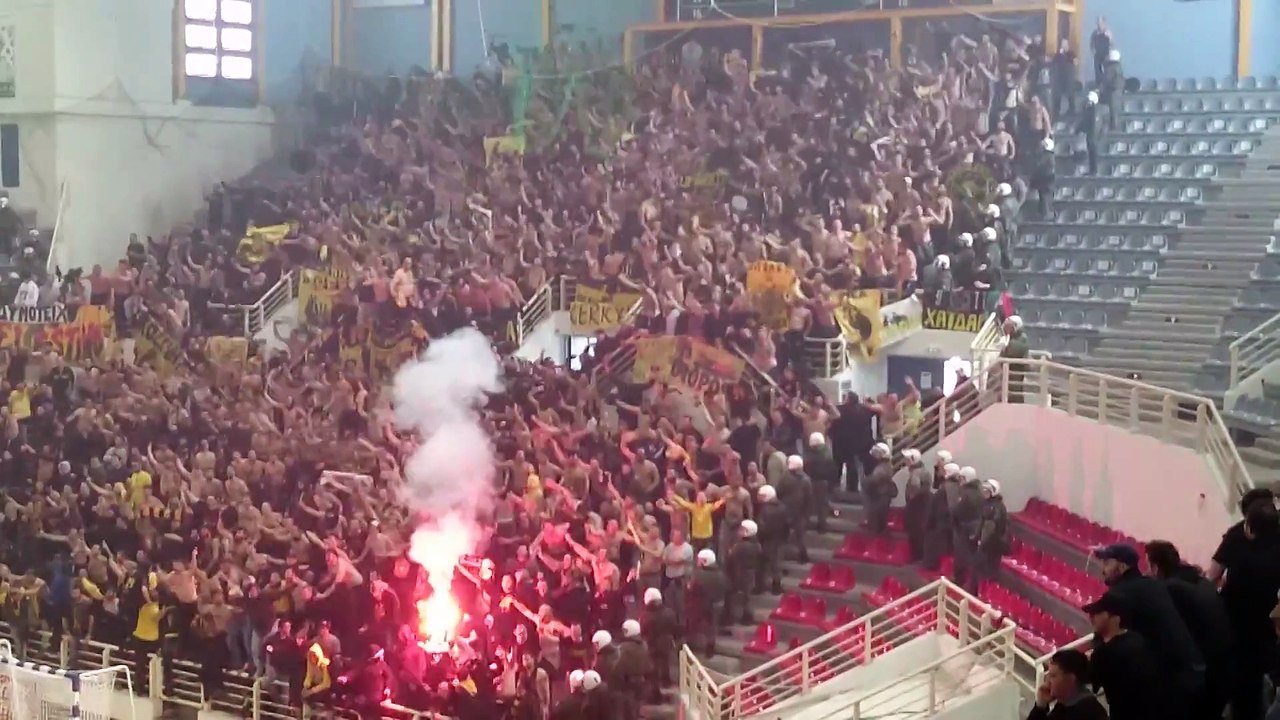 Emeutes Grèce AEK Athènes - PAOK Salonique Handball