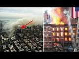 New York building explodes, goes up in flames as another collapses, injuring at least a dozen people