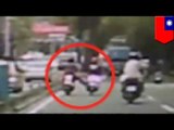 Karma: mężczyzna na skuterze ginie po próbie kopnięcia kierowcy innego skutera