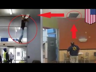 Mężczyzna złapany na kradziezy w supermarkecie ucieka przewodami wentylacyjnymi