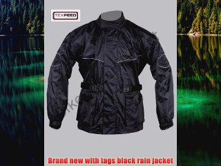 Texpeed Quality Black Waterproof Motorcycle Bike Cycling Rain Over Jacket M 42