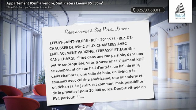Appartement 85m² à vendre, Sint Pieters Leeuw 85 , 85m²