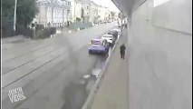 Car Drives Straight into Wall