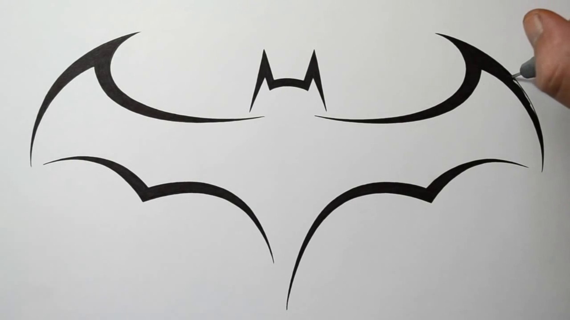 How to Draw Batman Logo - Tribal Tattoo Design Style