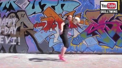 Girls Playing Football Stunts