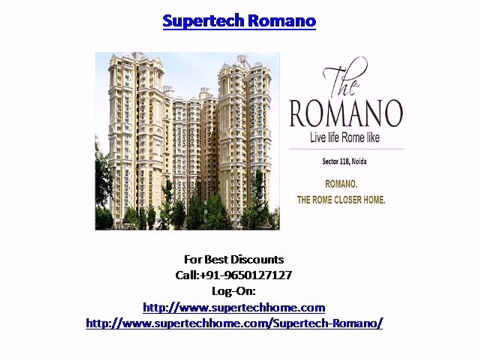 Supertech Romano Apartments Sector-118 Noida Project