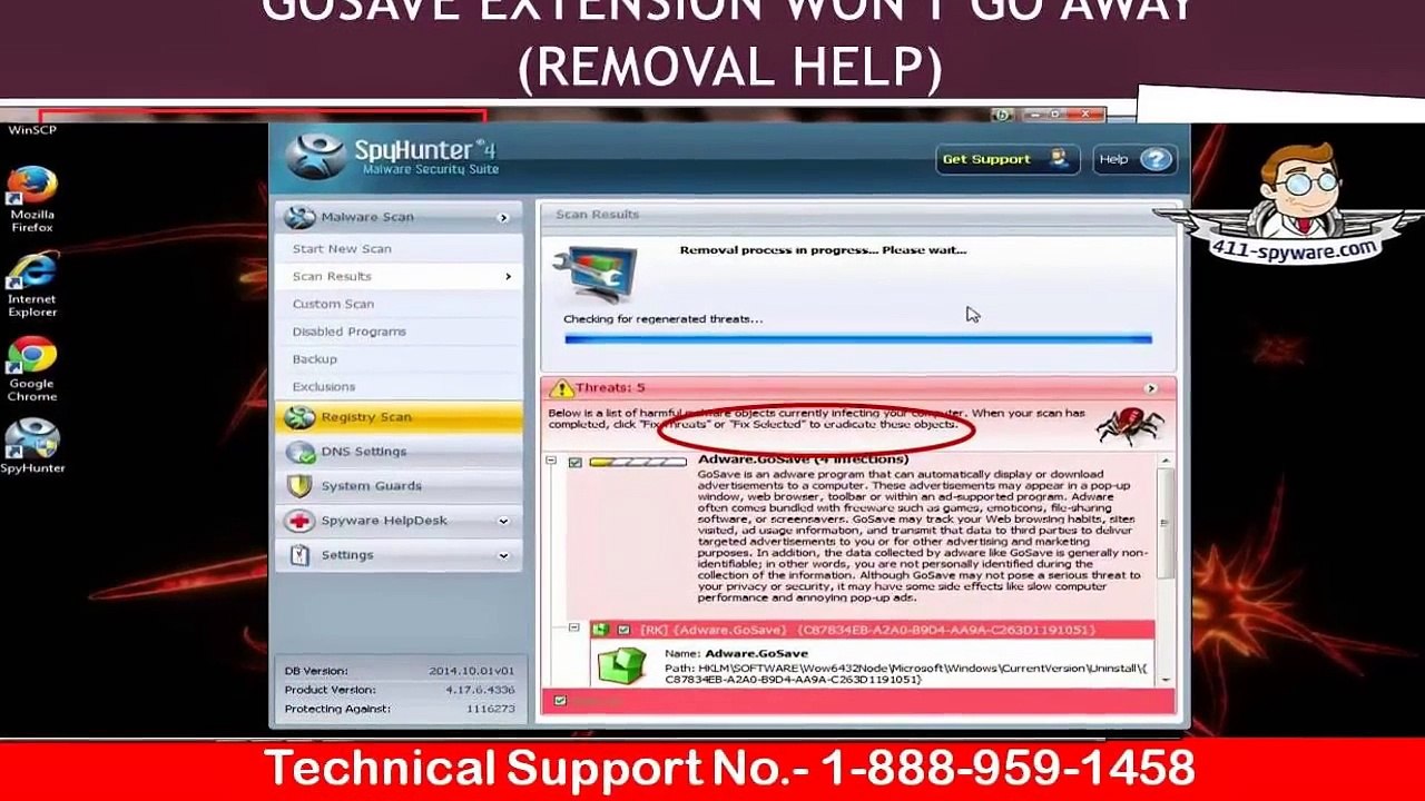 1-888-959-1458 Remove/Uninstall Gosave Extension keeps coming back