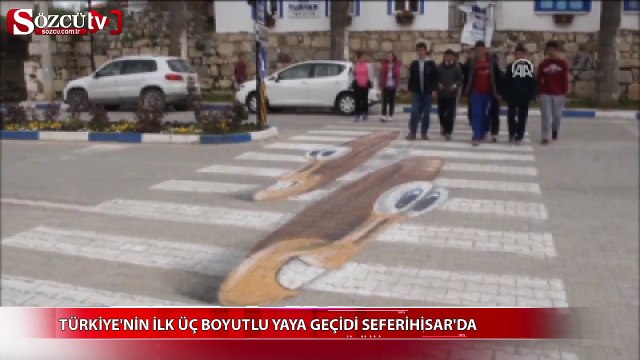 Türkiye'nin ilk üç boyutlu yaya geçidi Seferihisar'da