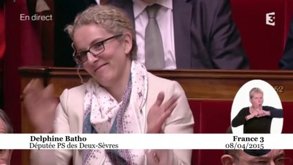 Delphine Batho, tout sourire dans l'hémicycle après l'hommage d'un député EELV