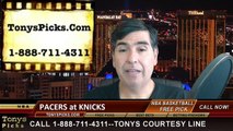 New York Knicks vs. Indiana Pacers Free Pick Prediction NBA Pro Basketball Odds Preview 4-8-2015