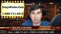 Portland Trailblazers vs. Minnesota Timberwolves Free Pick Prediction NBA Pro Basketball Odds Preview 4-8-2015