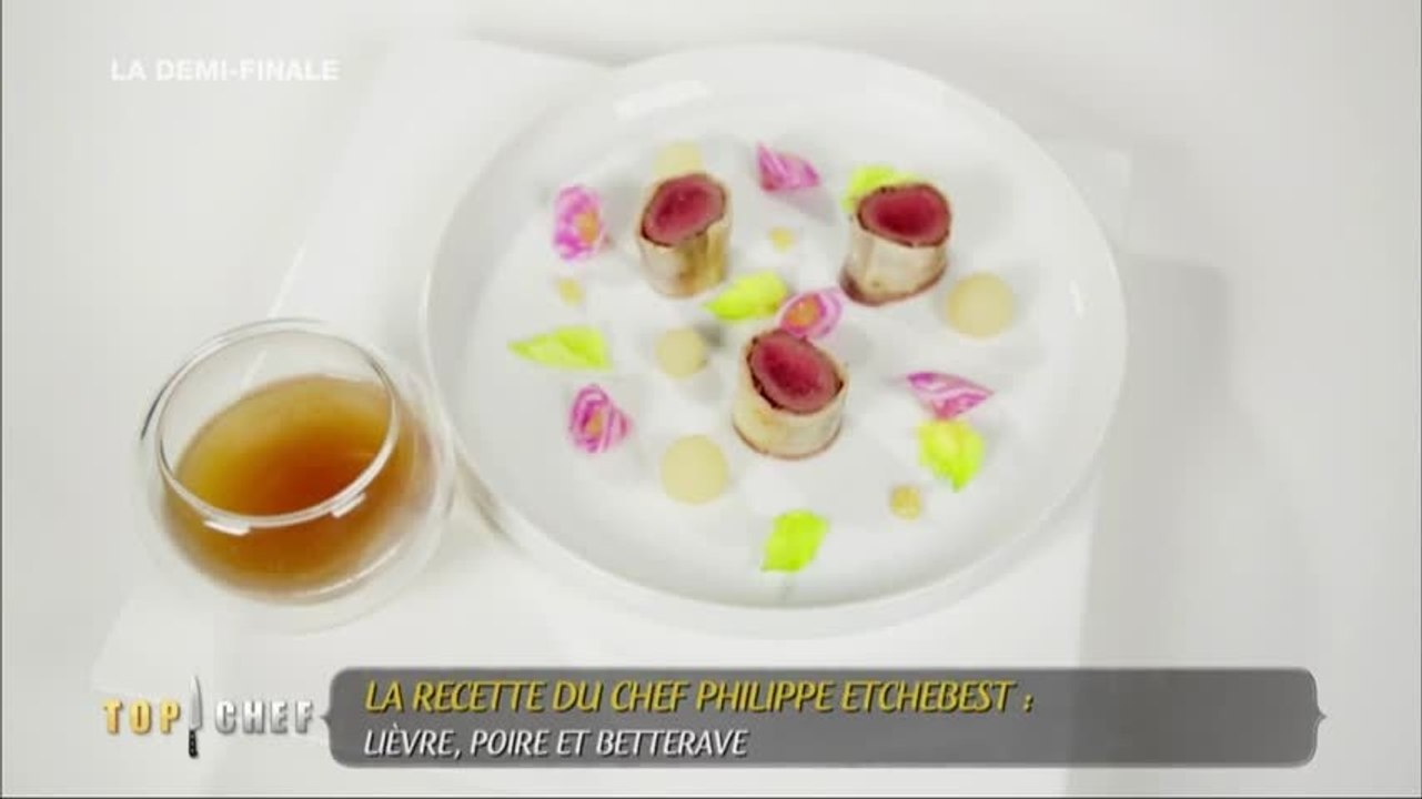 Lièvre, poires et betteraves par Philippe Etchebest