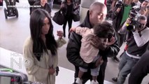 Kim Kardashian, Kanye West, North West MOBBED At LAX 2015