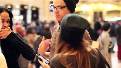 Female Comedian Tries To Kiss Strangers In Grand Central