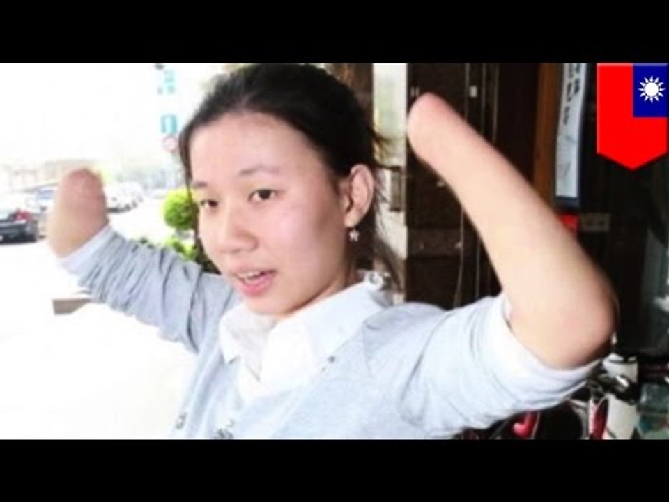 Mujer sin manos ni pies decide darle la vuelta a la isla de Taiwán en bicicleta