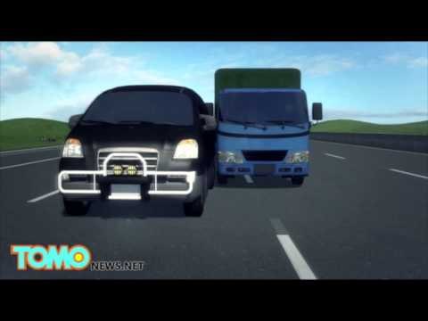 Conductor de un camión en Taiwán se quedo dormido y choco contra otros dos autos