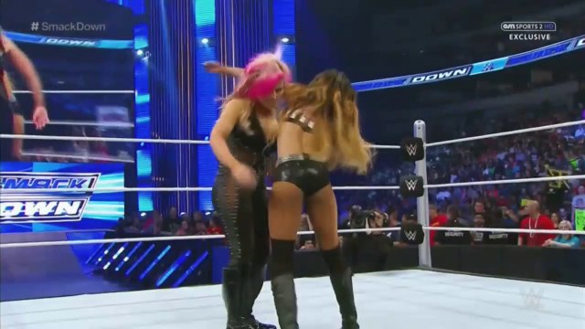 Smackdown 4/9/15 Natalya Alicia Fox Cameron Backstage Segment Natalya vs Alicia Fox Special Guest Referee Cameron (720p)