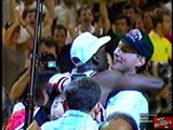 MICHAEL JORDAN & CHICAGO BULLS PLAYERS CELEBRATE WITH BULLS FANS AT CHICAGO STADIUM 1992 NBA FINALS