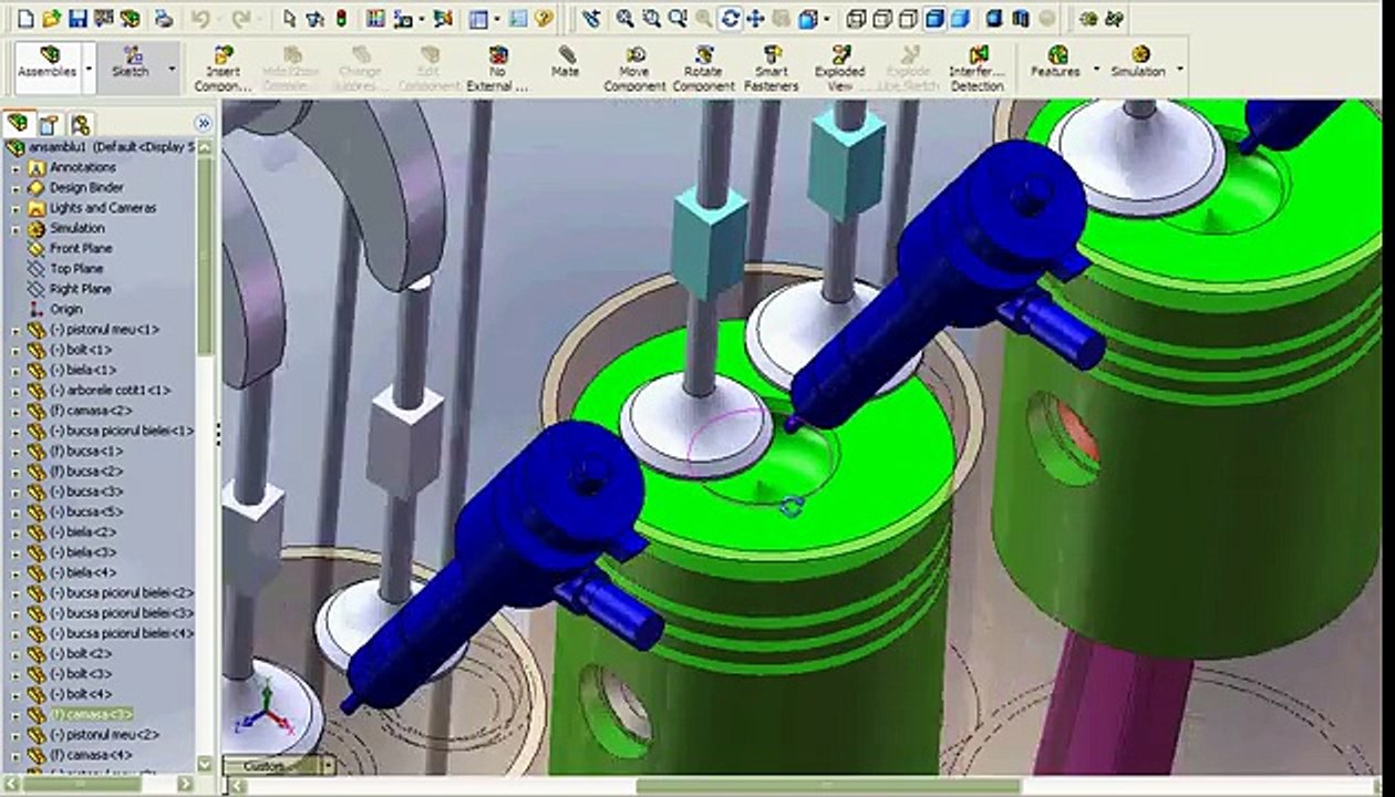 diesel motor engine simulation Solidworks - video Dailymotion