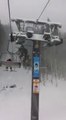 Scary footage of a Tree falling on chairlift - filmed by a skier on the chairlift