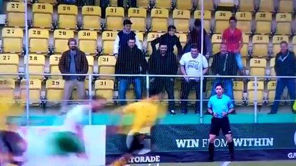Des spectateurs imitent le juge de touche !