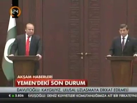 Başbakan Ahmet Davutoğlu Ve Cumhurbaşkanı Recep Tayyip Erdoğan Pakistan Başbakanı Navaz Şerif'i Ağırladı