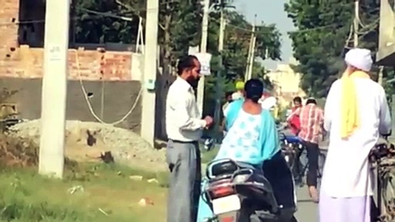 Funny OMG What is he doing with the woman on the road