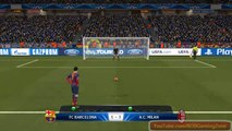 Penalty shootout Barcelona vs AC Milan - PC Gameplay PES 2014 !