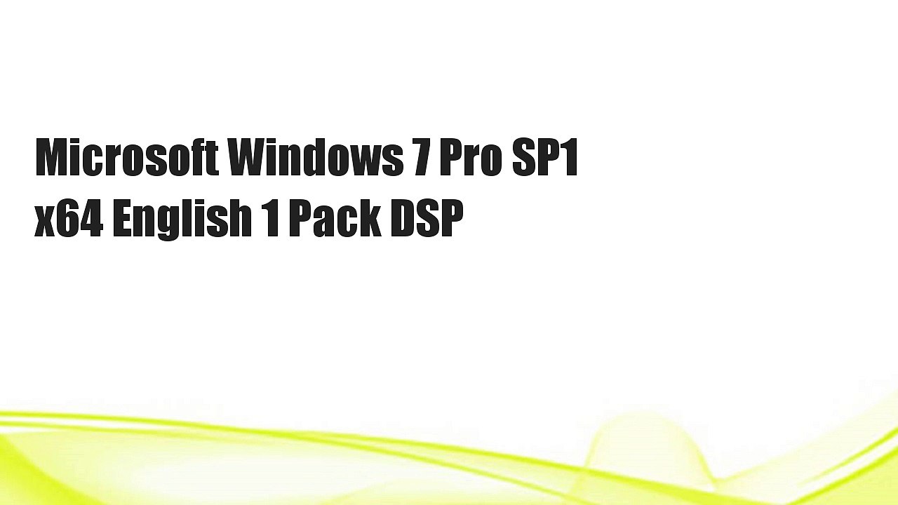 Microsoft Windows 7 Pro SP1 x64 English 1 Pack DSP