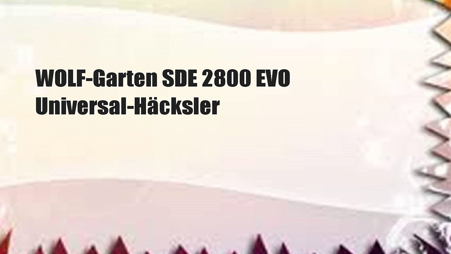 WOLF-Garten SDE 2800 EVO Universal-Häcksler - video Dailymotion