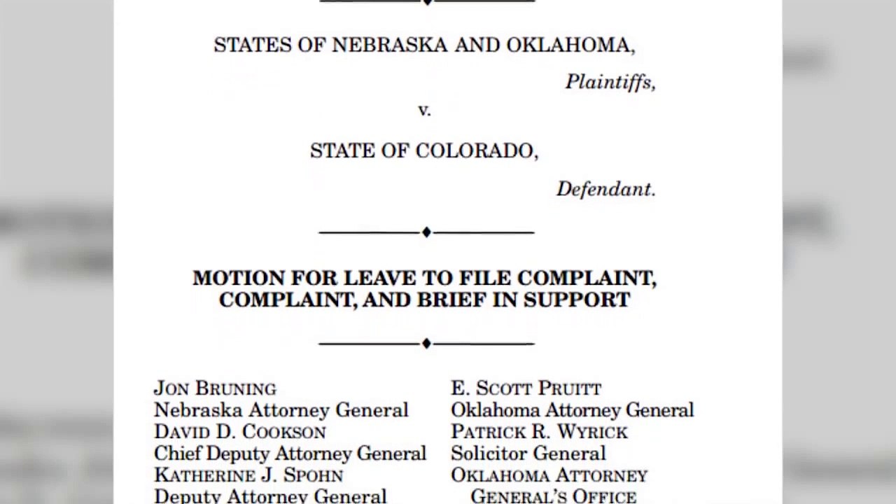 ولايتي نبراسكا وأوكلاهوما ترفعان قضية قضائية على ولاية كولورادو على أثر تشريع الحشيش