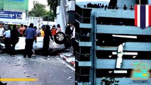 سيارة تسقط من مرآب في بانكوك من الطابق السابع