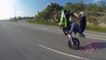 Street Bike STUNTS Long Highway WHEELIES On Extended Swingarm Kawasaki Ninja ZX6R Motorcycle WHEELIE