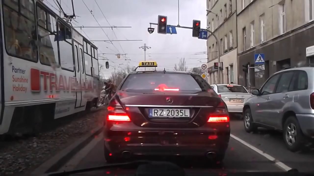 Wind Blows Out Traffic Light From Road Poland
