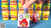 Peppa Pig Kinder Surprise Eggs Play Doh   Peppa Pig Unpacks Angry Birds Surprise Eggs Video For Kids