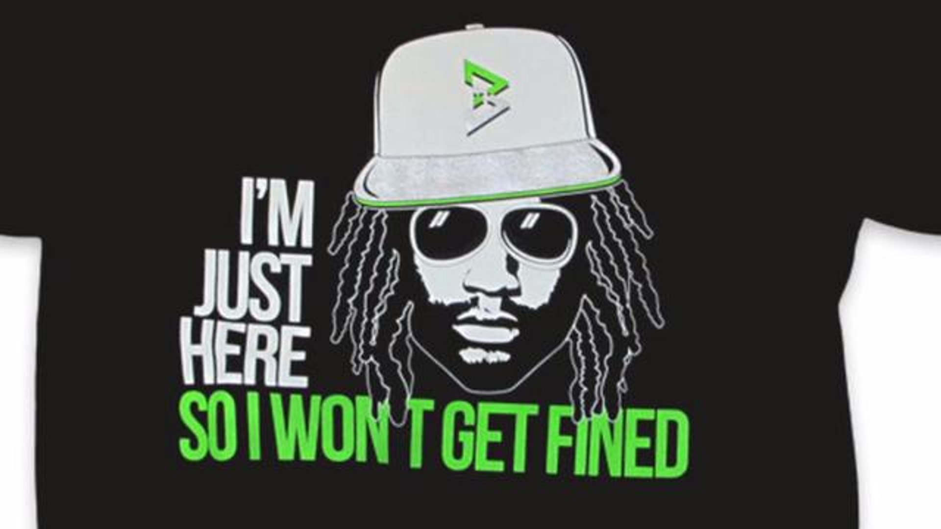 Marshawn Lynch Selling I M Just Here So I Won T Get Fined Shirts Video Dailymotion