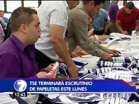 TSE culminará escrutinio de las papeletas presidenciales este lunes