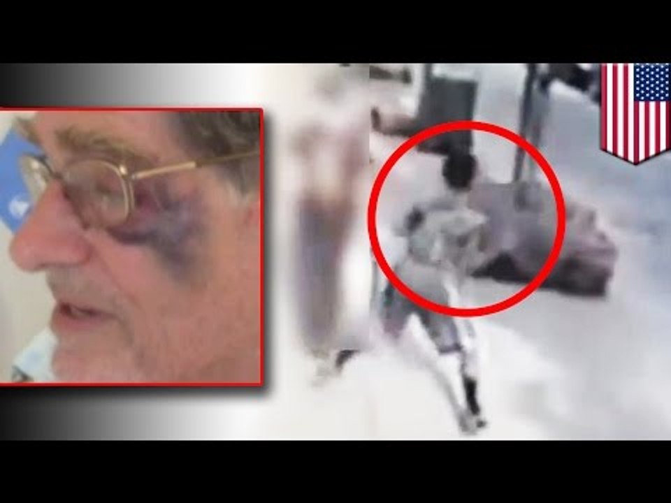 VIDEO SUCKERPUNCH: Un homme de 72 ans se fait attaquer par surprise par un jeune en pleine rue.