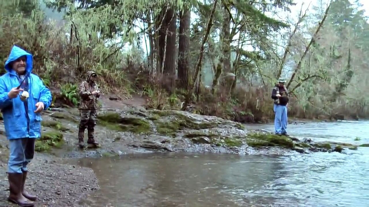 Steelhead fishing at North Fork Alsea, Oregon