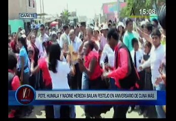 Ollanta Humala y Nadine Heredia bailaron festejo en Cañete