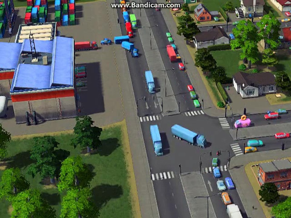 Cities: Skylines Vehicles turning on a straight arrow and going straight on a straight/left turn arrow