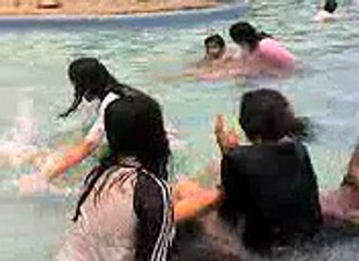 cute girls swiming