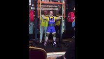 So horrible injury during Weight lifting contest : leg muscles torn off