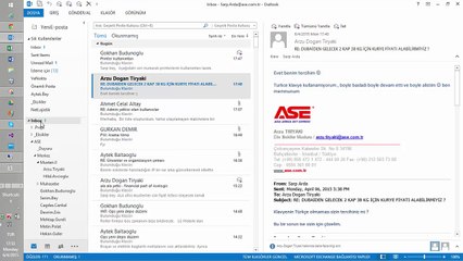 ASE Outlook Mail İmzasi olusturma